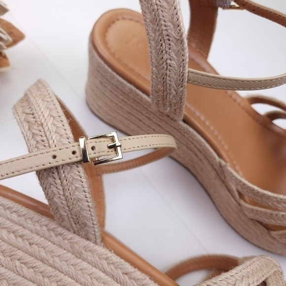 J. CREW  Cream Espadrille Platform Wedge Sandal Size 9½ - Picture 3 of 13